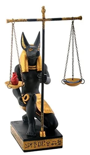 SUMMIT COLLECTION Black and Gold Anubis Scales of Justice Egyptian Statuette 19.05cm (7.5in) | Traditional Home Decor Sculpture thumbnail 1