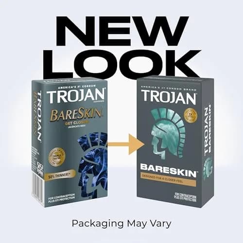 Trojan Bareskin Thin Premium Lubricated Condoms 24 Count | Closer Feel, Trusted Protection thumbnail 2