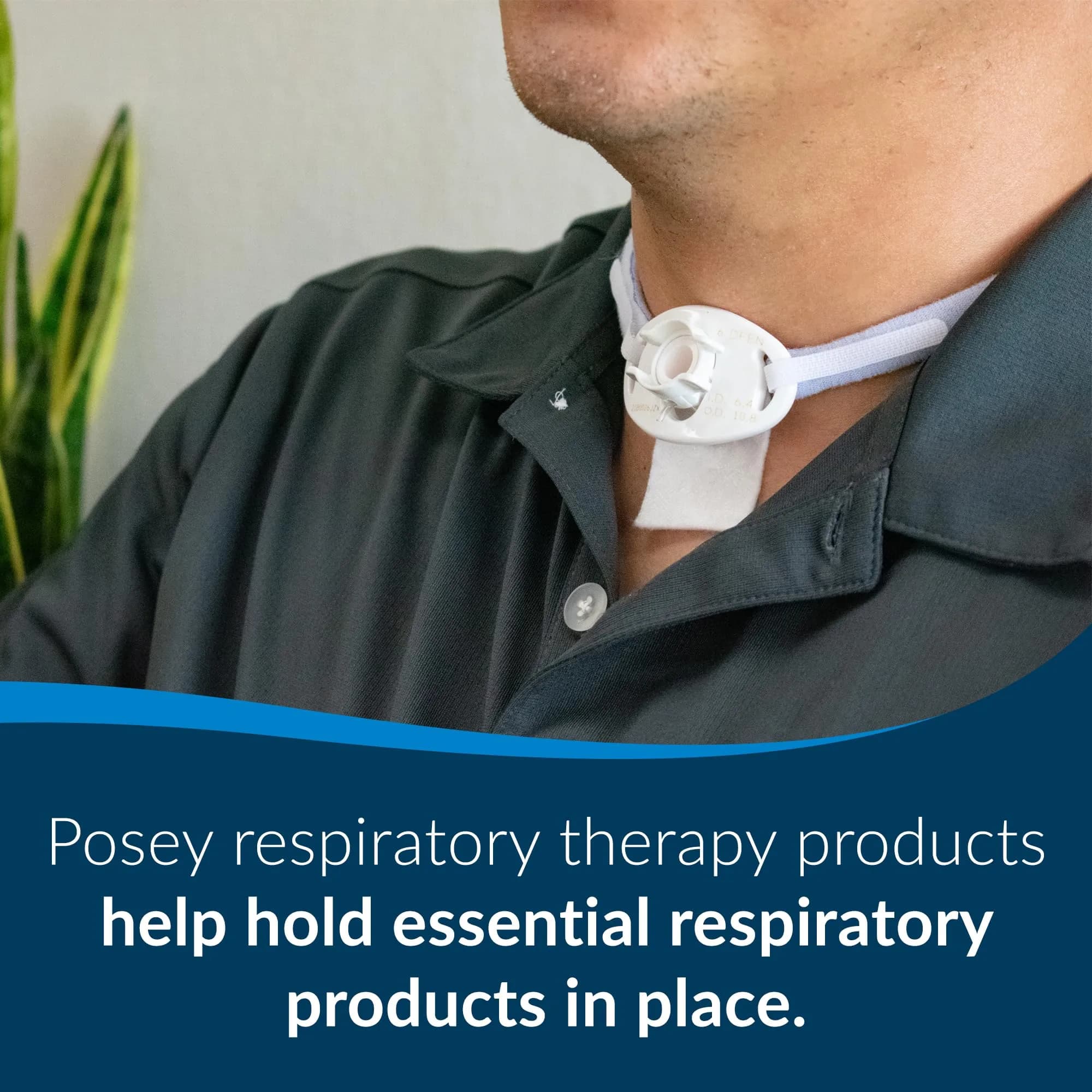Posey Foam Trach Tie Small 23 cm (9 in) Neck Size | Pediatric Tracheostomy Tube Holder Pack of 12 - view 3