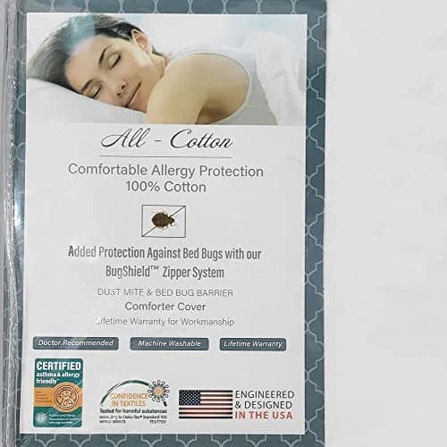 National Allergy 100% Cotton Twin XL Duvet Cover Protector, 70x90 in, White | Hypoallergenic, Breathable Cotton, Easy Care thumbnail 1