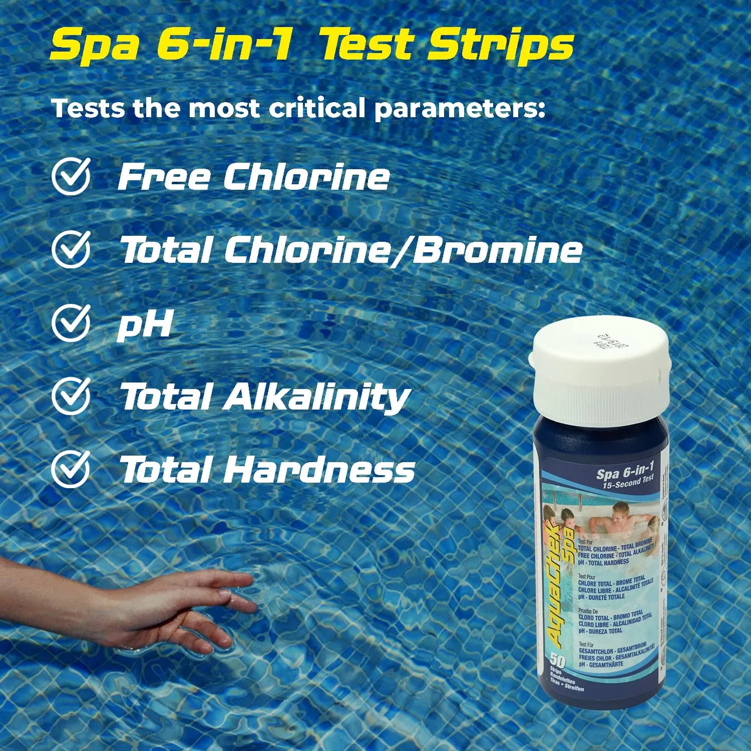 AquaChek SPA 6-in-1 Test Strips (50 Count) | Professional Spa Water Quality Testing Kit - view 2