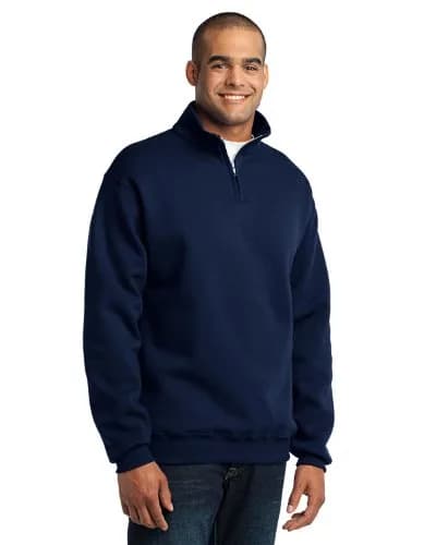 Jerzees NuBlend Quarter-Zip Cadet Collar Sweatshirt Royal Small | 205g (7.25 Oz) Fleece thumbnail 4