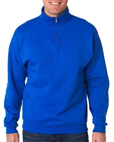 Jerzees NuBlend 1/4-Zip Cadet Collar Sweatshirt Royal XL 203g (8 oz) | Pill-Resistant Fleece for Daily Comfort thumbnail 1
