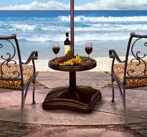 Shademobile RU22-6275 Accessory Table, Bronze | 21-inch Round Resin Table for Patio & Garden thumbnail 2