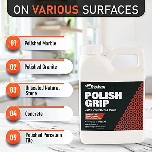 Slip Doctors Polish Grip Non-Slip Floor Coating & Sealant for Polished Marble, Granite & Tiles | Clear Pint thumbnail 5
