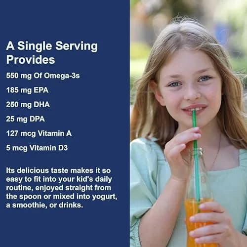 Carlson Kid's Cod Liver Oil 550 mg 250ml (8.4 Fl Oz) | Omega-3s for Heart, Brain & Immune Health thumbnail 5