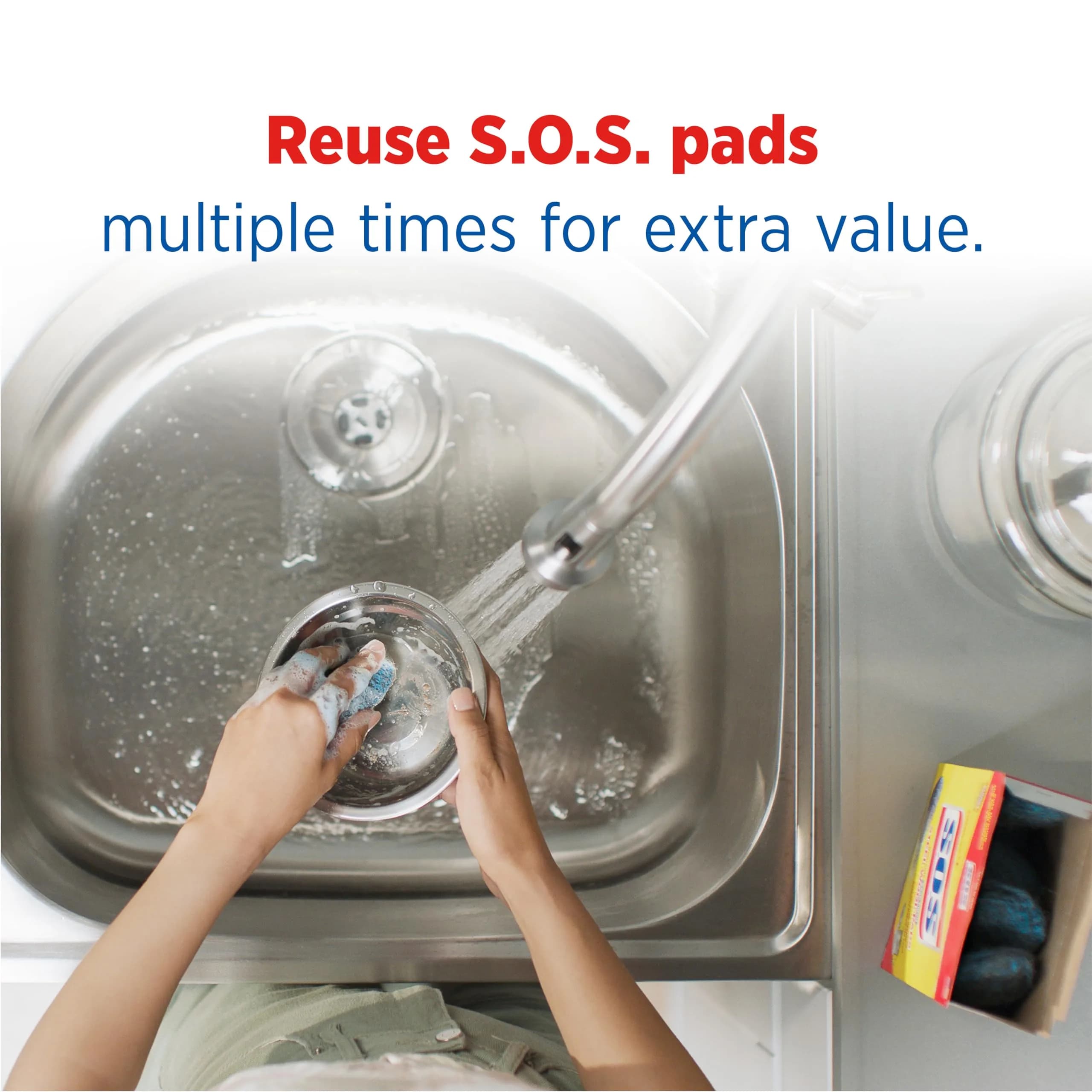 S.O.S Steel Wool Soap Pads 10 Count | Tough Cleaning Power for Indian Kitchens - view 5