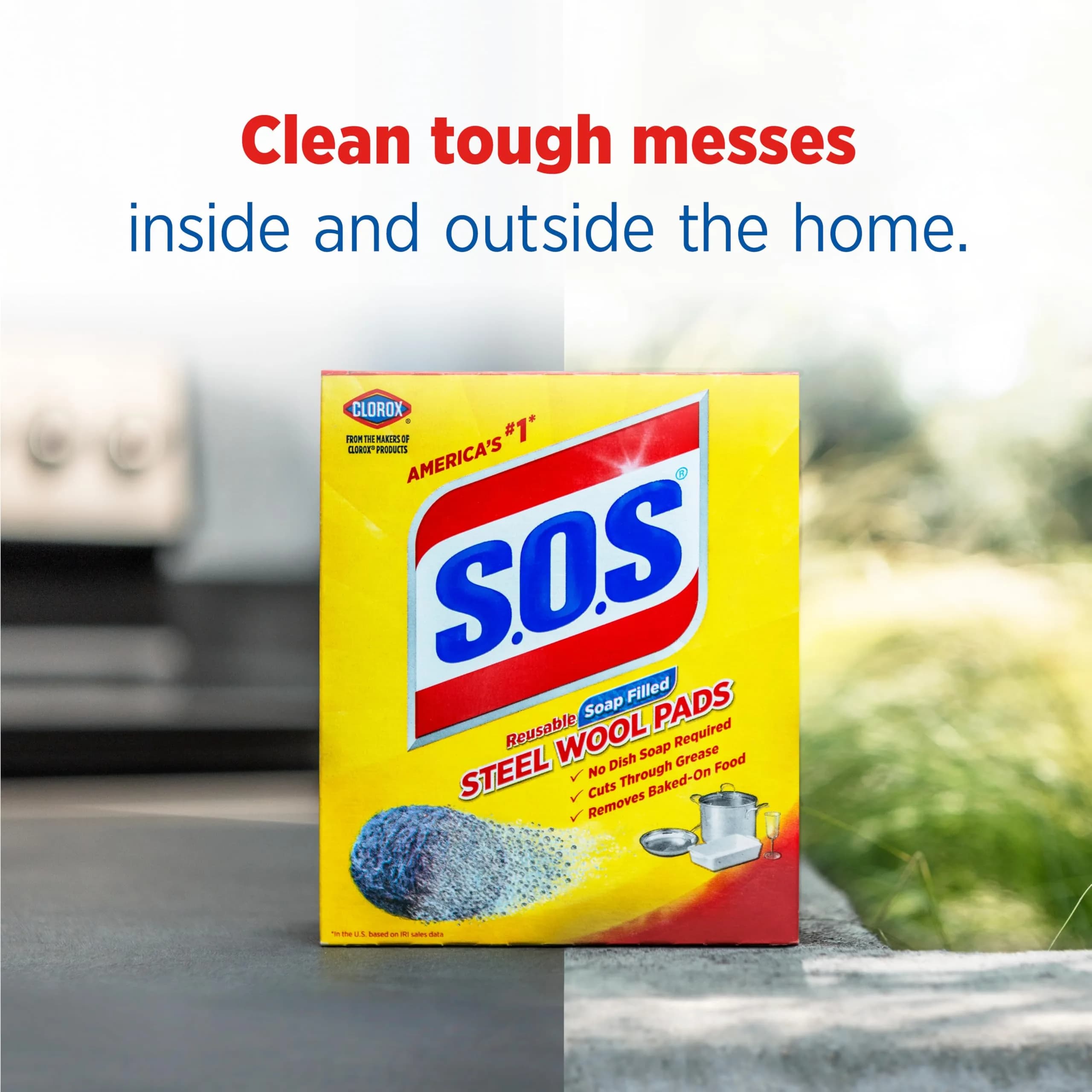 S.O.S Steel Wool Soap Pads 10 Count | Tough Cleaning Power for Indian Kitchens - view 2