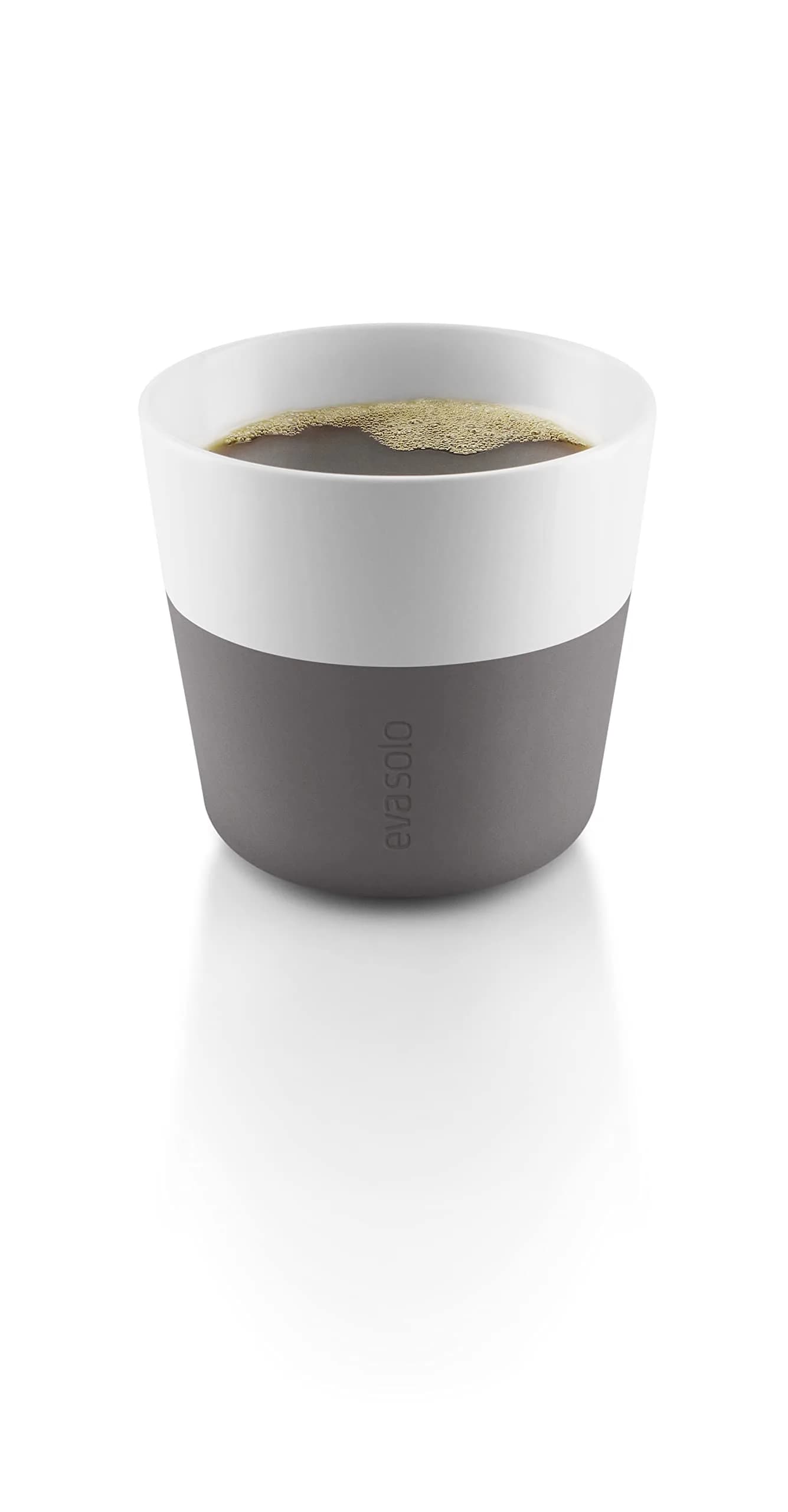 Eva Solo 2 Lungo Tumbler Mugs | Porcelain with Silicone Grip, 8 oz | Danish Design & Reusable