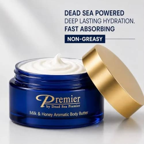 Premier Dead Sea Anti-Aging Body Cream - Milk & Honey 5.95 oz | Deep Hydration & Firming thumbnail 4
