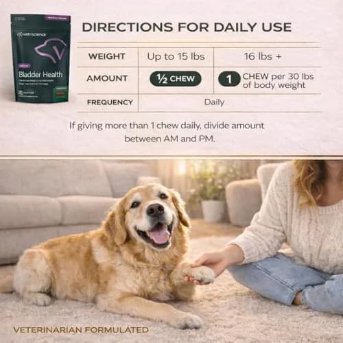 VetriScience Bladder Health Chews for Dogs, Chicken Flavor, 60 Count | Supports Bladder Control & Urinary Health thumbnail 7