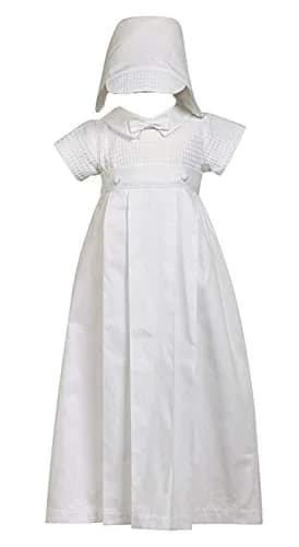 Swea Pea & Lilli 2-piece 100% Cotton White Romper with Detachable Gown, 12-18 Month (18-22 lbs) | Traditional Baby Dress thumbnail 1
