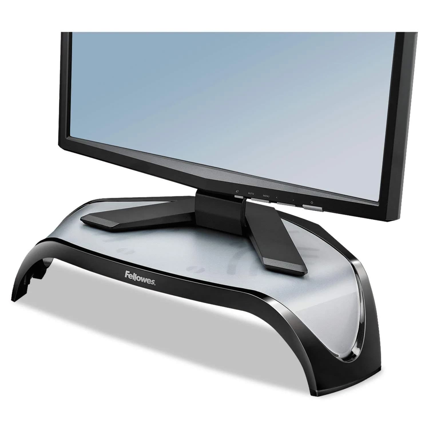 Fellowes Corner Monitor Riser 18.5 x 12.5 x 5.1 in Black | Supports Ergonomic Posture
