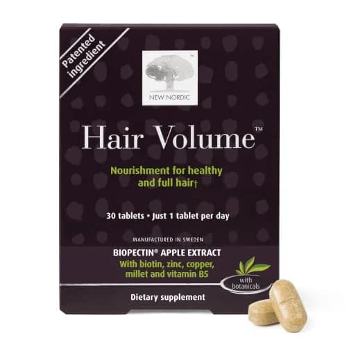 NEW NORDIC Hair Volume Daily Biotin Support Supplement | 30 Tablets | Supports Thicker, Fuller Hair thumbnail 1
