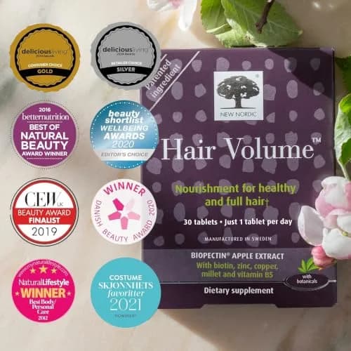 NEW NORDIC Hair Volume Daily Biotin Support Supplement | 30 Tablets | Supports Thicker, Fuller Hair thumbnail 2