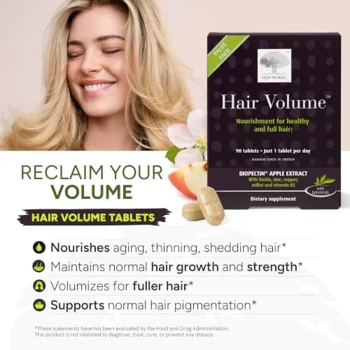 NEW NORDIC Hair Volume Daily Biotin Support Supplement | 30 Tablets | Supports Thicker, Fuller Hair thumbnail 3