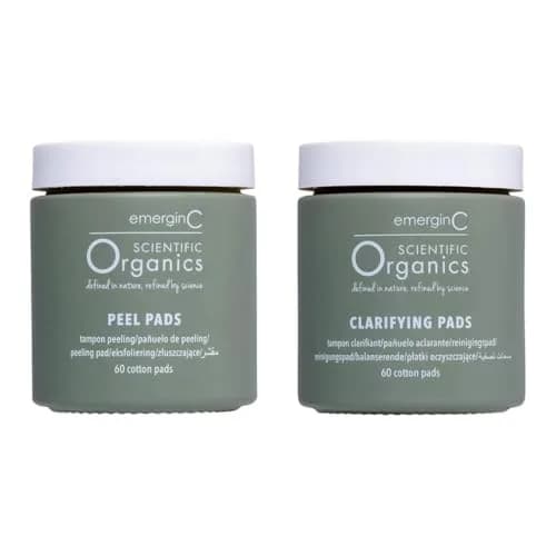 emerginC Scientific Organics At-Home Facial Peel + Clarifying Kit | Exfoliating Pads for Fine Lines & Pores (60 Treatments) thumbnail 1