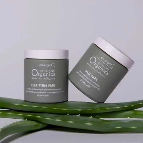emerginC Scientific Organics At-Home Facial Peel + Clarifying Kit | Exfoliating Pads for Fine Lines & Pores (60 Treatments) thumbnail 2
