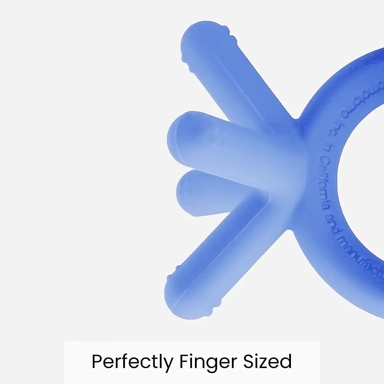 Comotomo Silicone Baby Teether, Blue | BPA-Free, Food-Grade Silicone, Mimics Baby Fingers - view 4