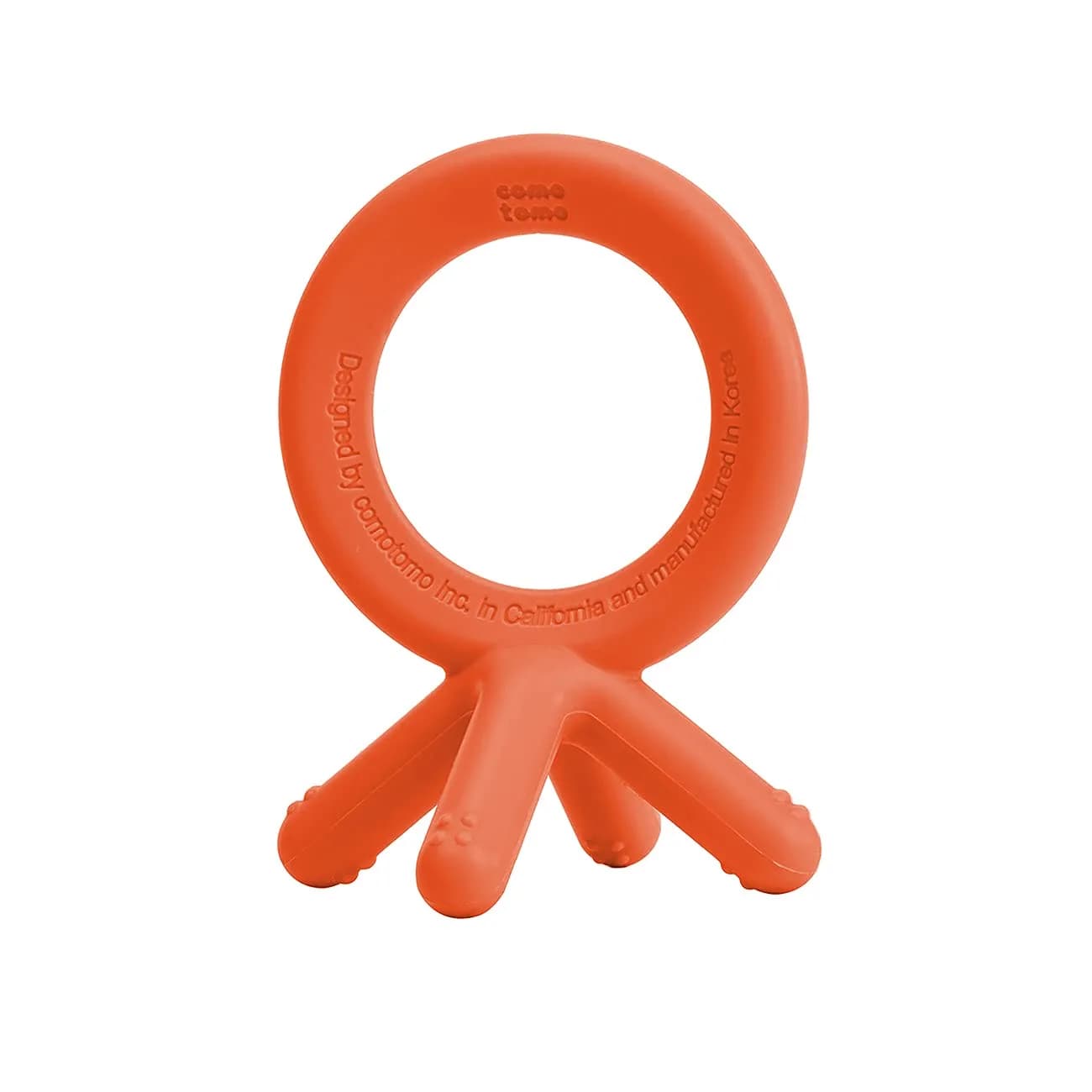 Comotomo Silicone Baby Teether, Orange | BPA-Free, Food-Grade Silicone - main product image