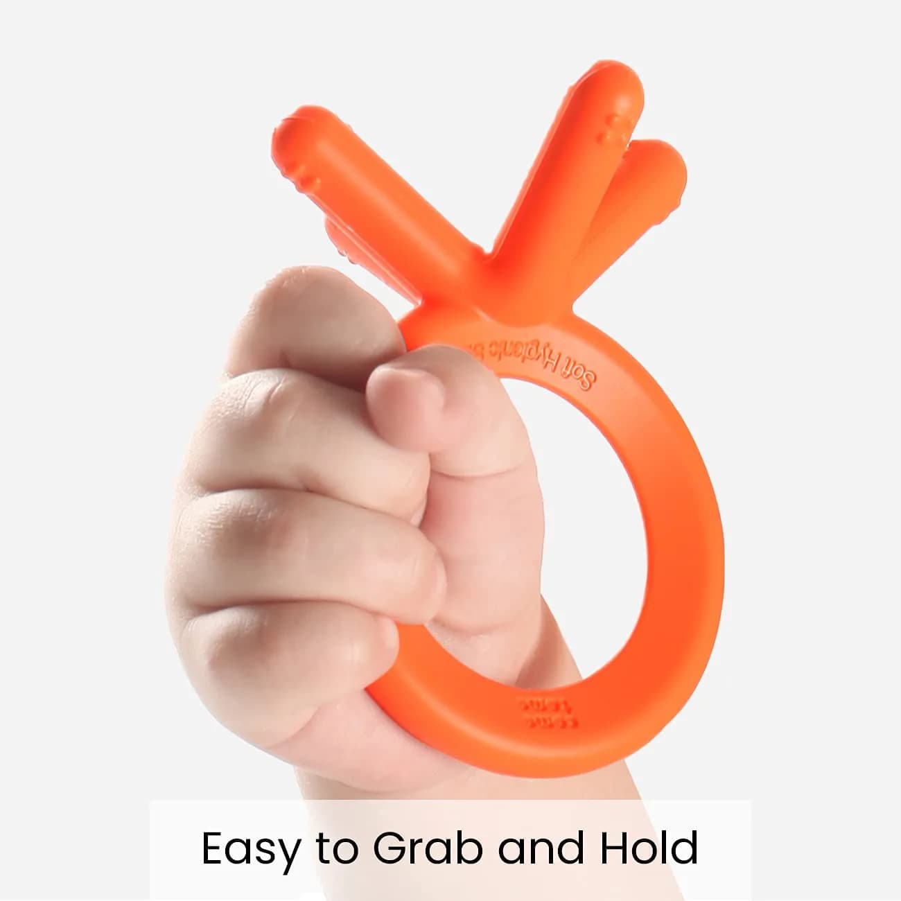 Comotomo Silicone Baby Teether, Orange | BPA-Free, Food-Grade Silicone - view 2