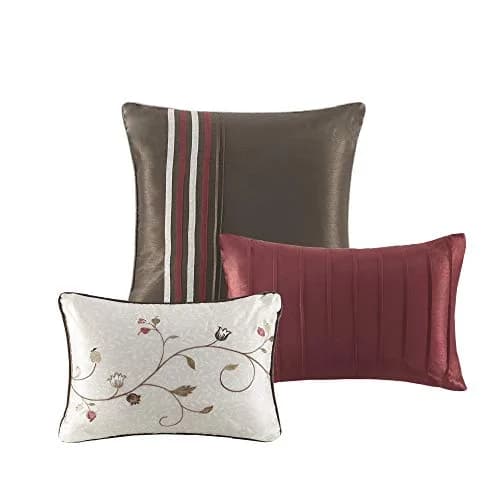 Madison Park Faux Silk Floral Embroidered Comforter Set, 7PC King | Elegant Floral Design with Soft Shine thumbnail 5