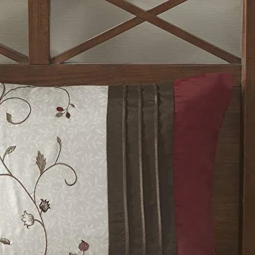 Madison Park Faux Silk Floral Embroidered Comforter Set, 7PC King | Elegant Floral Design with Soft Shine thumbnail 8