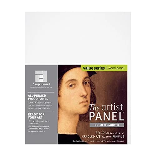 Ampersand Artist Panel Primed Smooth Surface 8X10 Inch (20.3x25.4cm) | Warp-Resistant MDF Core thumbnail 1