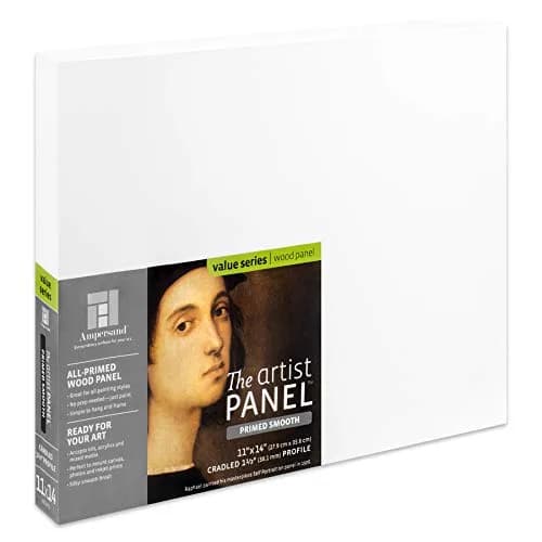 Ampersand Artist Panel Primed Smooth Surface 11x14 Inch (27.9cm x 35.7cm) | Rigid MDF Board for Acrylic, Oil, Mixed Media thumbnail 1
