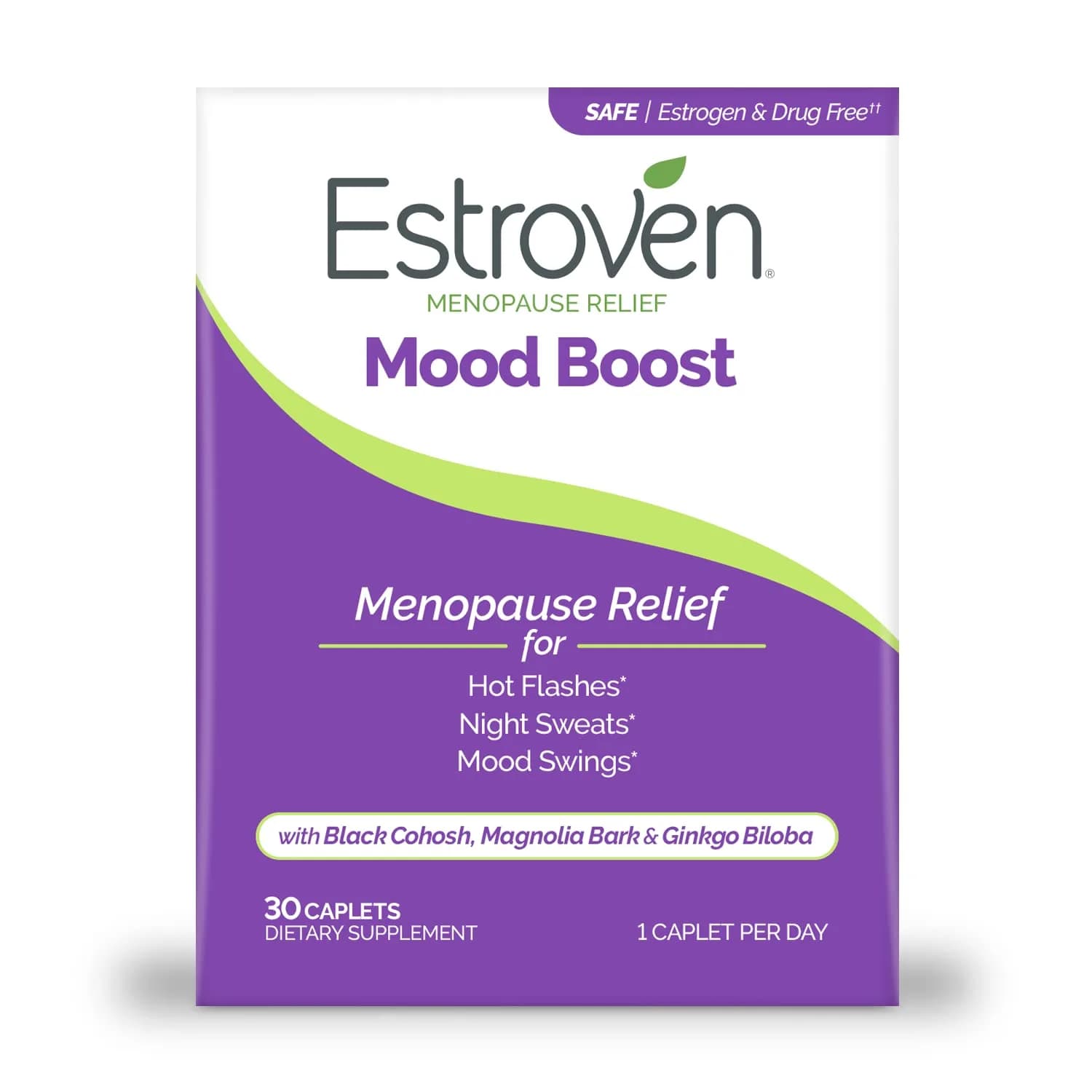 Estroven Mood Boost for Menopause Relief Supplement for Women, 30 Count | Supports Mood, Sleep & Hot Flashes