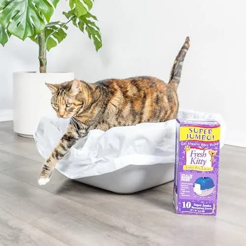 Fresh Kitty Super Jump Litter Box Liners 25in Jumbo Drawstring Scented | Heavy-Duty Leak-Proof Pet Bag thumbnail 5