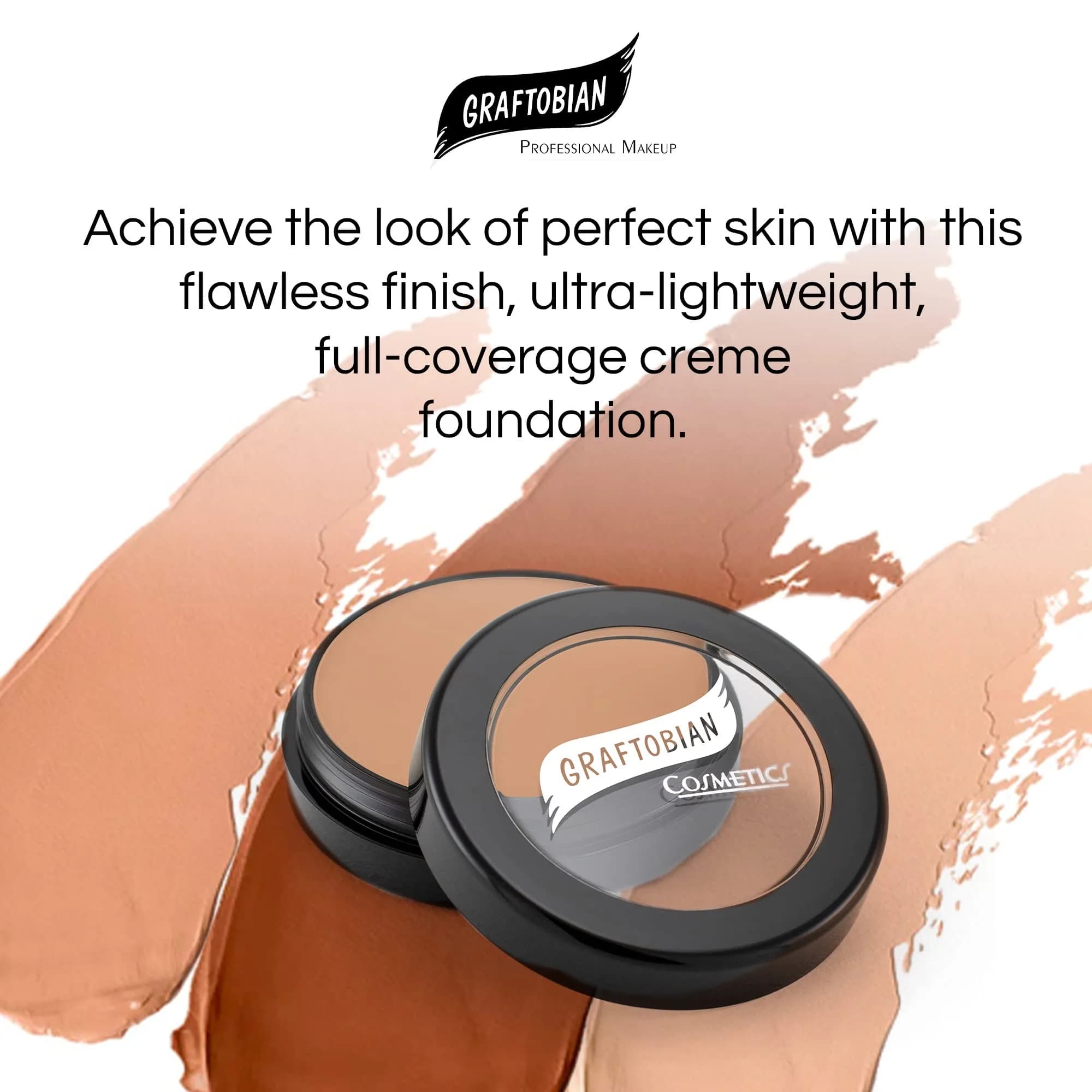 Graftobian HD Glamour Crème Foundation 0.5 oz (14.17 g) Butterscotch | Full Coverage Makeup for All Skin Types - view 2