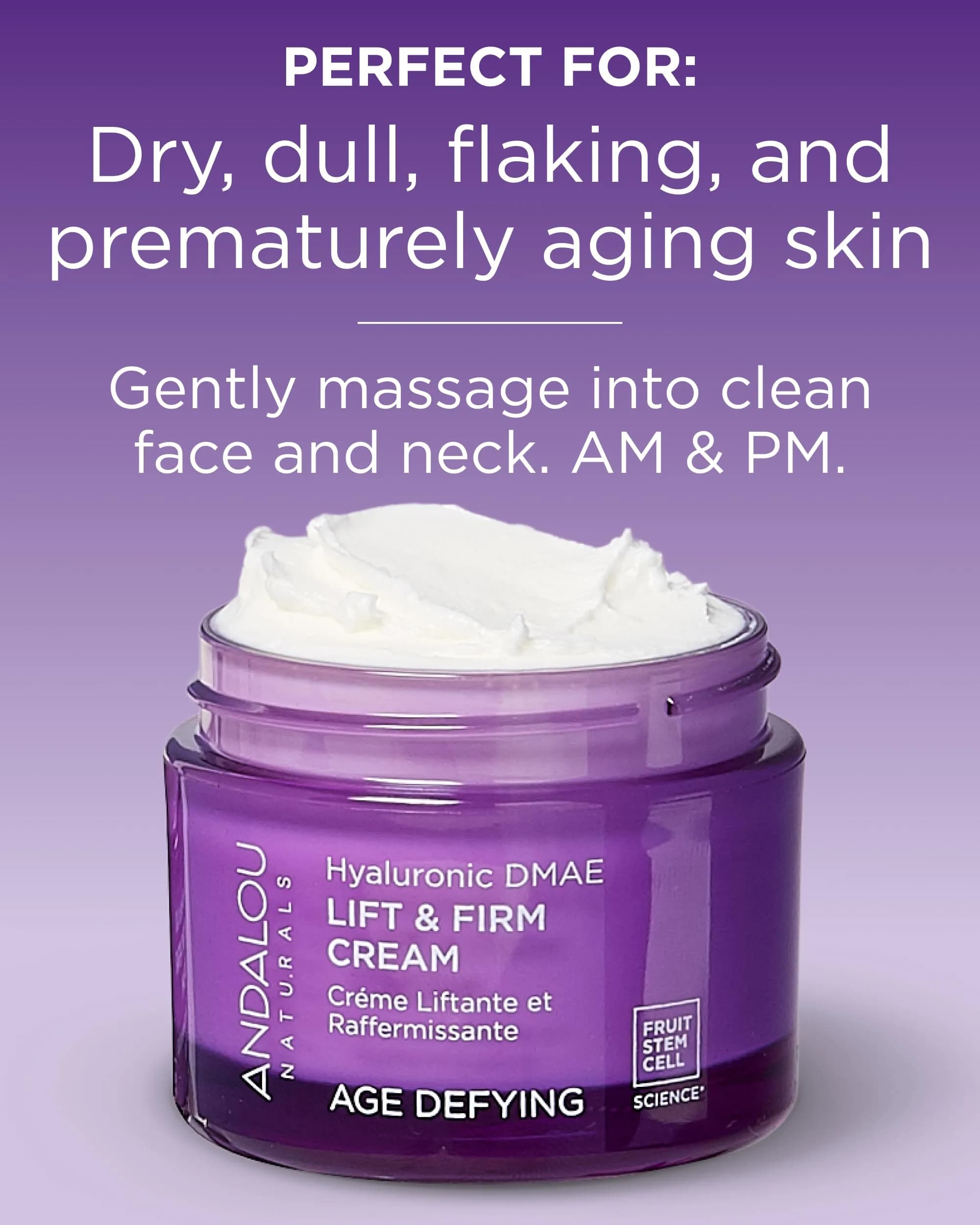 Andalou Naturals Hyaluronic DMAE Lift & Firm Skin Cream 50ml (1.7 Fl Oz) | Age Defying Face Moisturizer with Hyaluronic Acid thumbnail 4