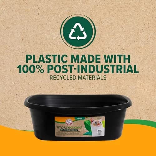 Arm & Hammer Simply Recycled Plastic Cat Litter Pan, Large, Black | Odor Control & Easy Clean thumbnail 7