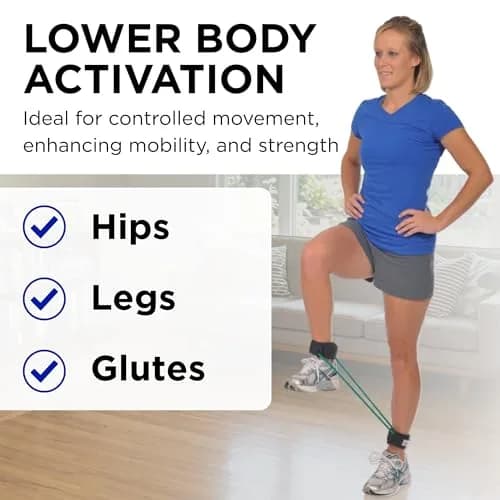 THERABAND Resistance Tubes 12" with Padded Cuffs | Heavy Level 3 for Lower Body Strength thumbnail 4