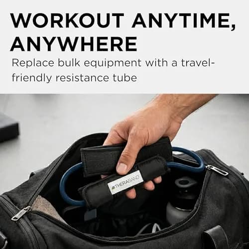 THERABAND Resistance Tubes 12" with Padded Cuffs | Extra Heavy Level 4 for Lower Body Strength thumbnail 5