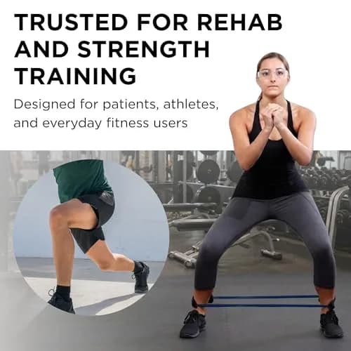 THERABAND Resistance Tubes 12" with Padded Cuffs | Extra Heavy Level 4 for Lower Body Strength thumbnail 6