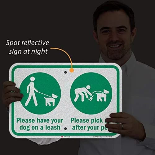 SmartSign K-7114-EG-12x18 Please Have Your Dog On A Leash Sign | 12" x 18" 3M Reflective Aluminum thumbnail 2