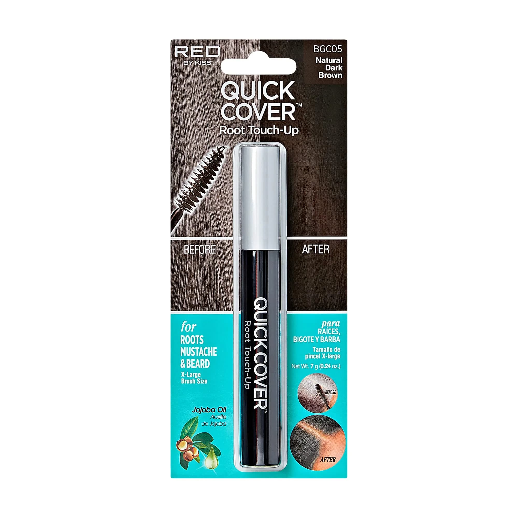 Red by Kiss Quick Cover Root Touch Up Mascara 0.24oz | Water-Resistant Gray Concealer with Jojoba Oil - main product image