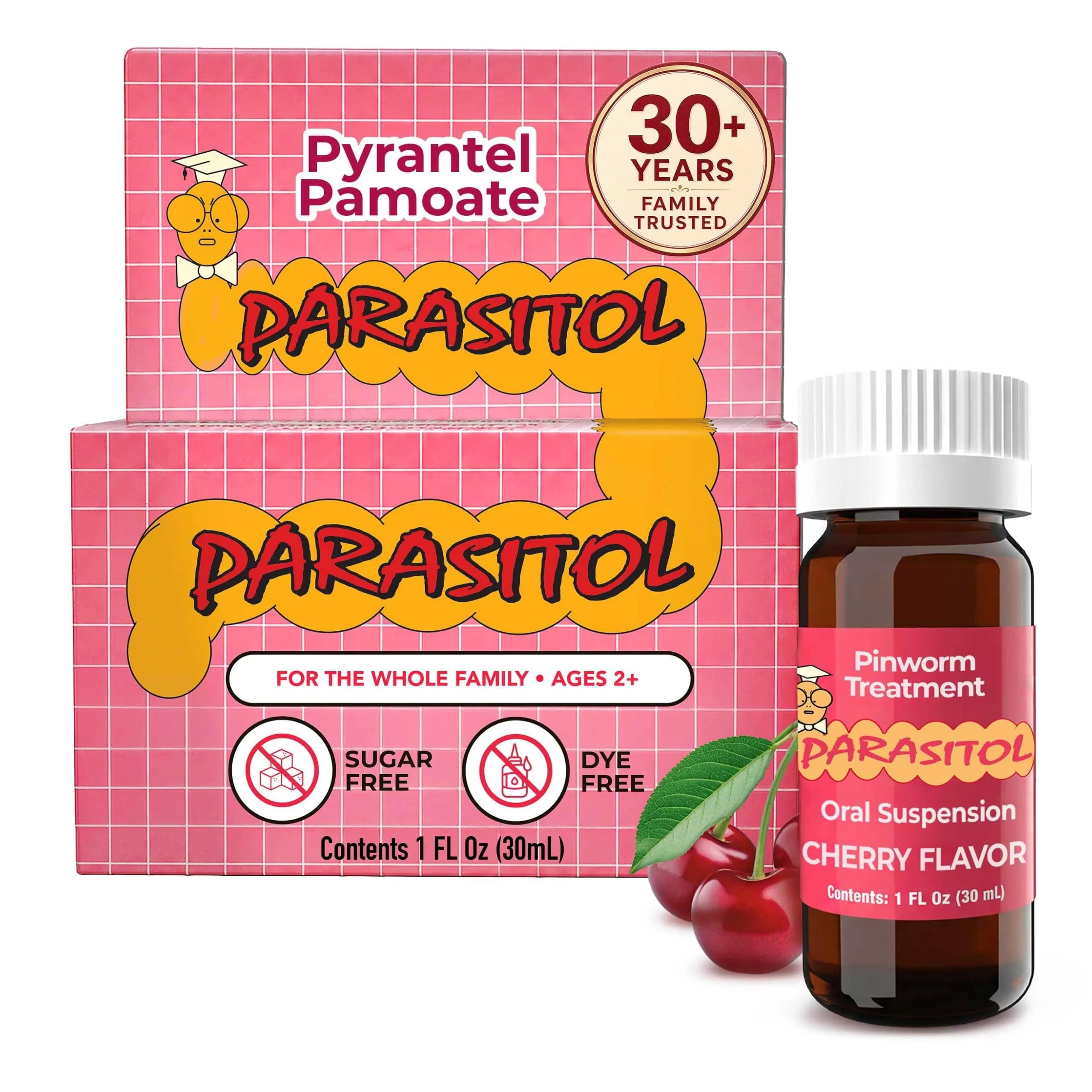 Parasitol Pinworm Medicine 1 fl oz | Effective Parasite Cleanse for Humans, Family-Ready, Over-the-Counter