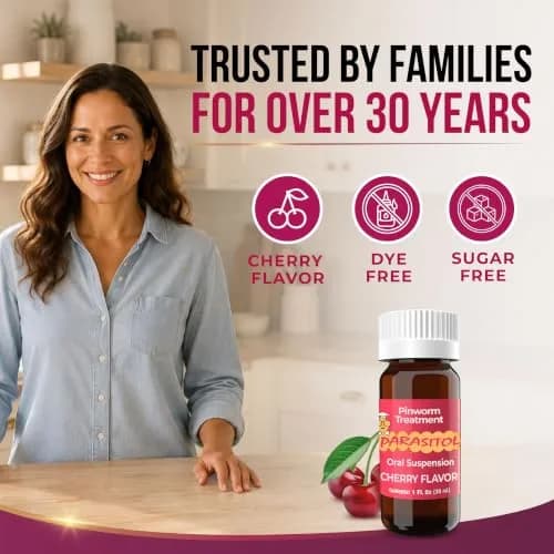 Parasitol Pinworm Medicine 1 fl oz | Effective Parasite Cleanse for Humans, Family-Ready, Over-the-Counter thumbnail 2