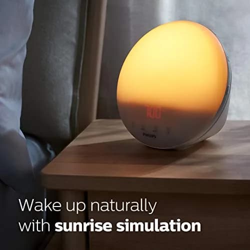 Philips Wake-Up Light, Colored Sunrise & Sunset Simulation, 5 Natural Sounds, FM Radio & Reading Lamp, Tap Snooze, HF3520/60 thumbnail 2