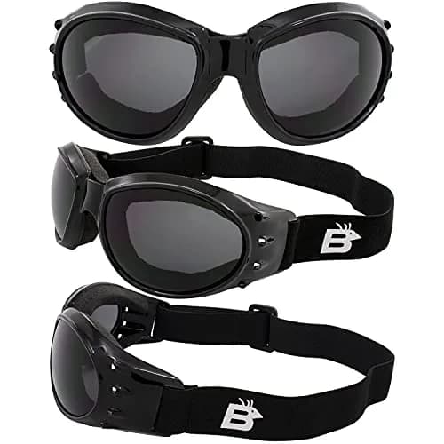 Birdz Eagle Motorcycle Goggles Black Frame Mirrored Brown Lens | 100% UVA/UVB Protection for Long Rides thumbnail 4