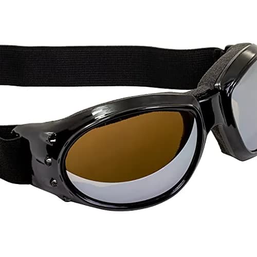 Birdz Eagle Motorcycle Goggles Black Frame Mirrored Brown Lens | 100% UVA/UVB Protection for Long Rides thumbnail 8