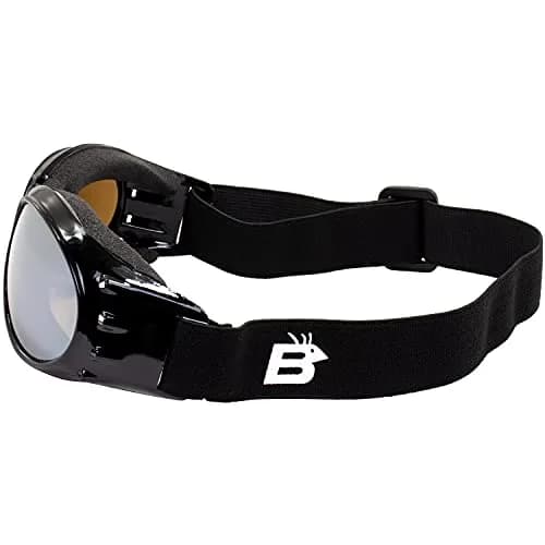 Birdz Eagle Motorcycle Goggles Black Frame Mirrored Brown Lens | 100% UVA/UVB Protection for Long Rides thumbnail 3