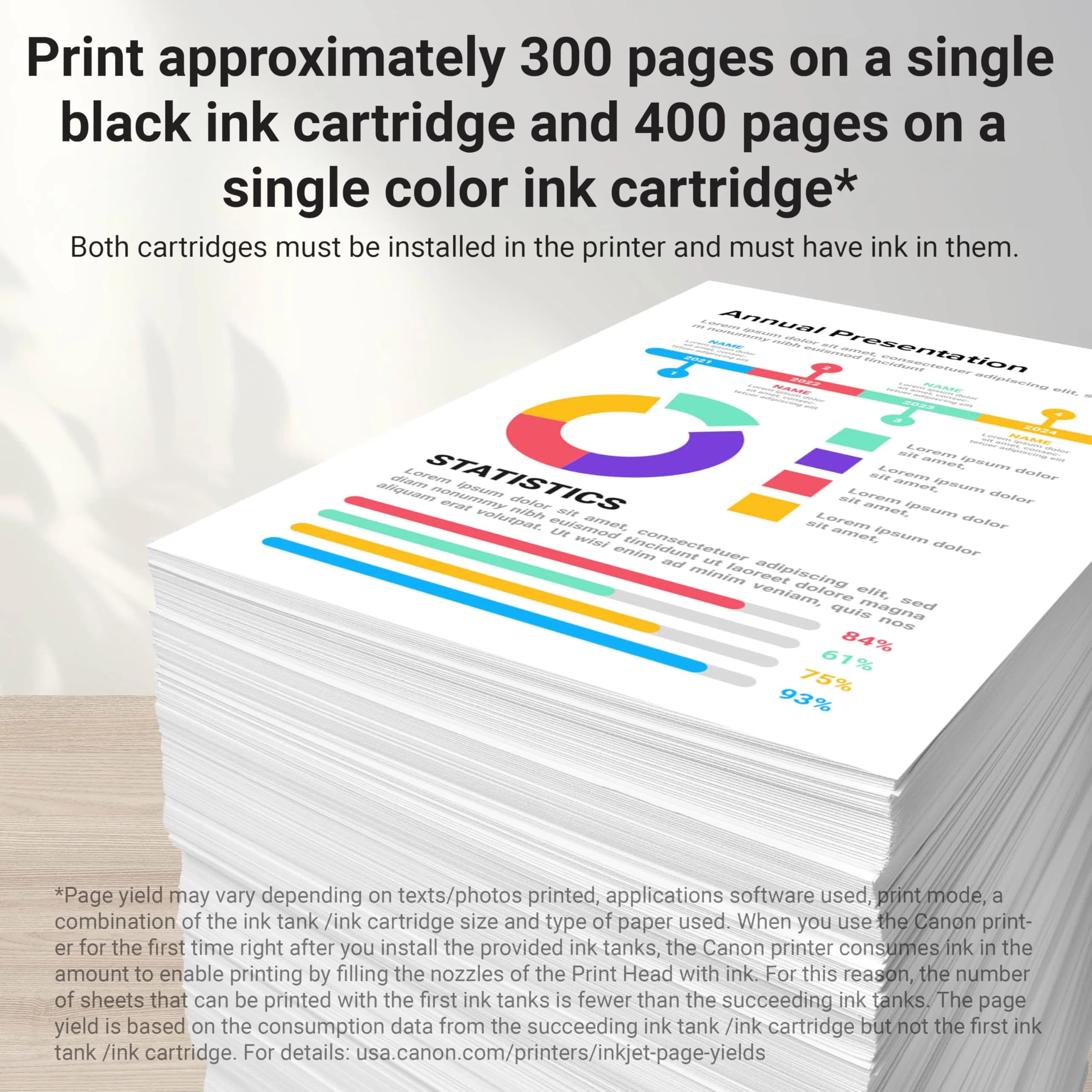 Canon PG-240XXL Genuine Black Ink Cartridge, XXL Size | Fade-Resistant Ink for Crisp Documents - Extra Large / Black XL + CMYK XL - view 2