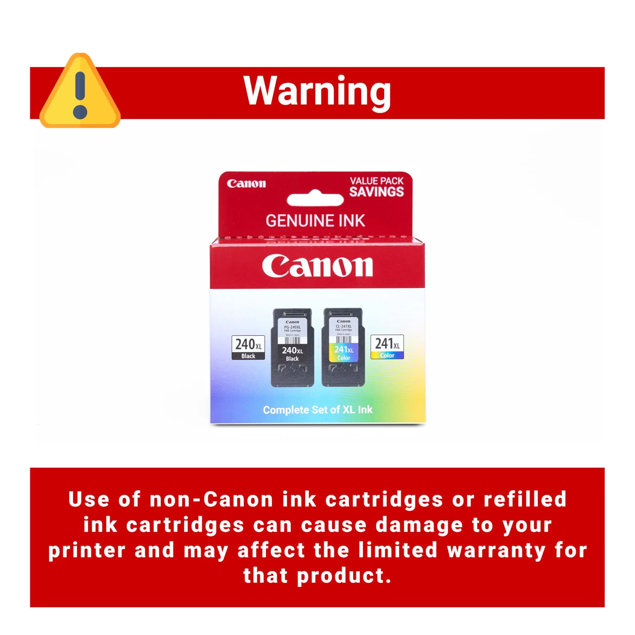 Canon PG-240XXL Genuine Black Ink Cartridge, XXL Size | Fade-Resistant Ink for Crisp Documents - Extra Large / Black XL + CMYK XL - view 3
