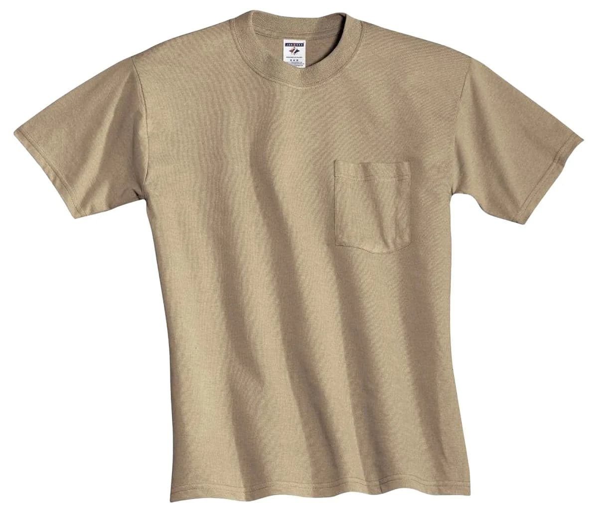Jerzees Dri-Power Mens Active T-Shirt Large Khaki | 5.6 oz. Cotton-Poly Blend — Khaki