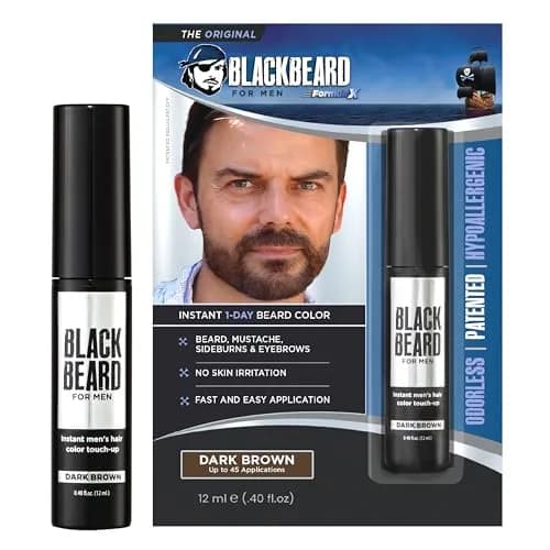 Blackbeard for Men Instant Beard Color Dark Brown 0.4 Fl Oz (11.8 ml) | Dye-Free, Hypoallergenic, All-Day Wear thumbnail 1