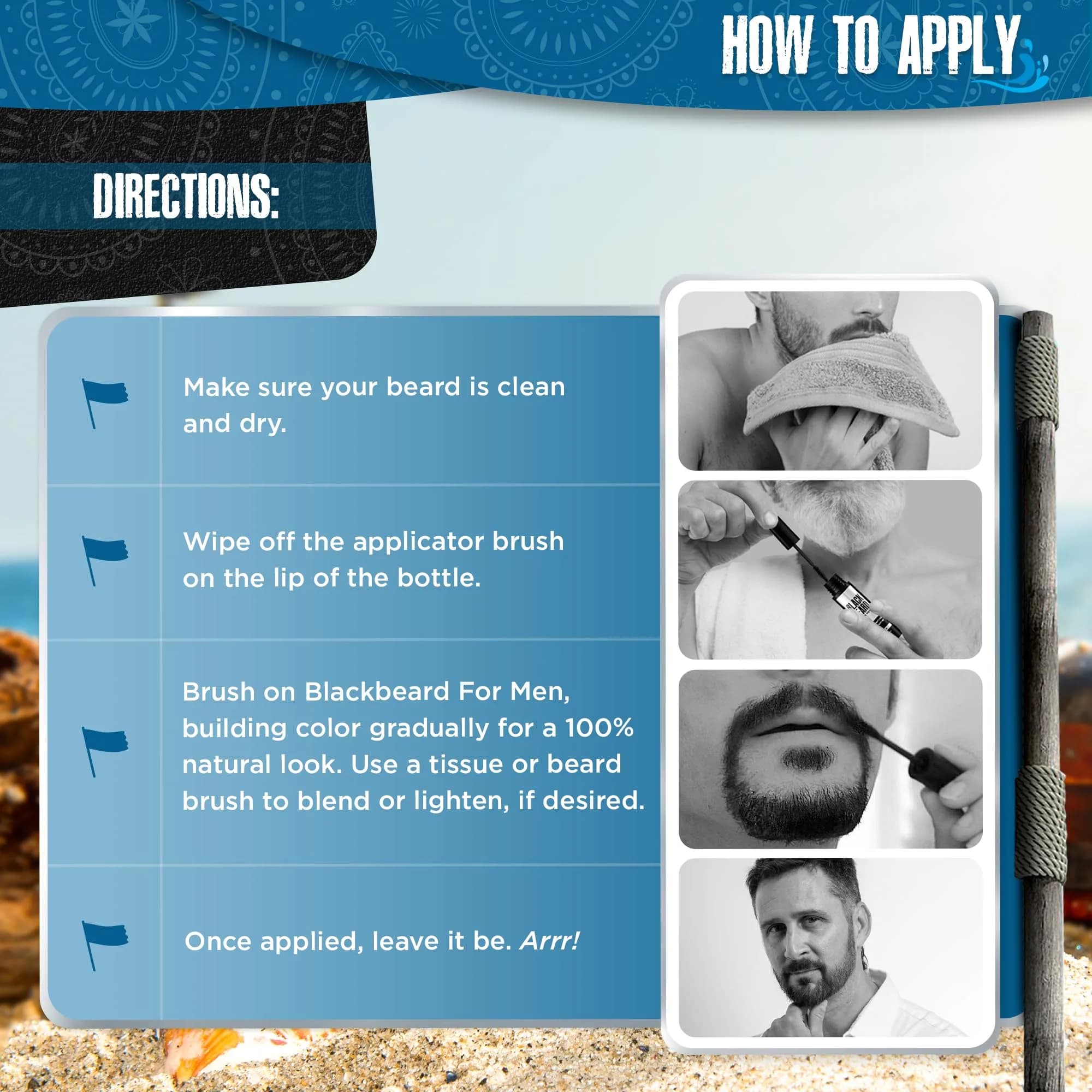Blackbeard for Men Instant Beard Color Dark Brown 0.4 Fl Oz (11.8 ml) | Dye-Free, Hypoallergenic, All-Day Wear - view 4